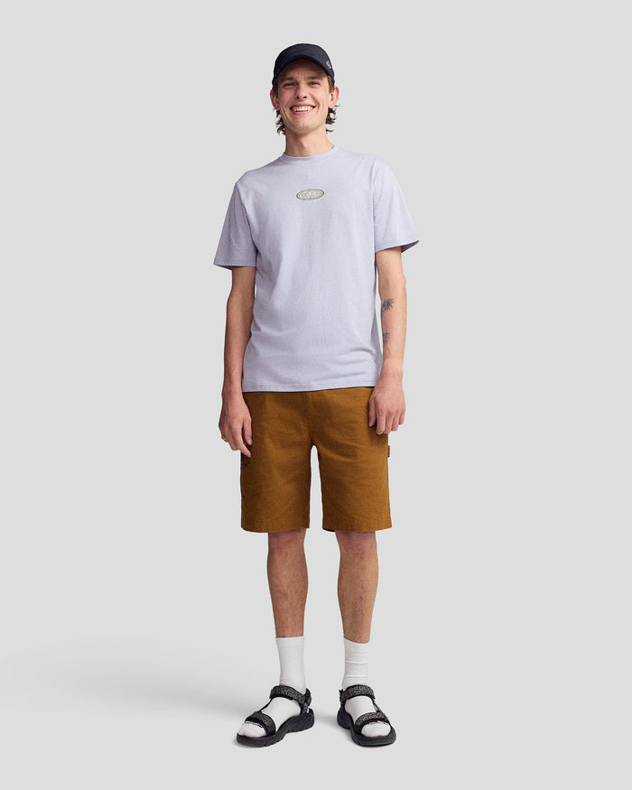 Men’s Retro Badge Organic Cotton T-Shirt - Dusty Lilac