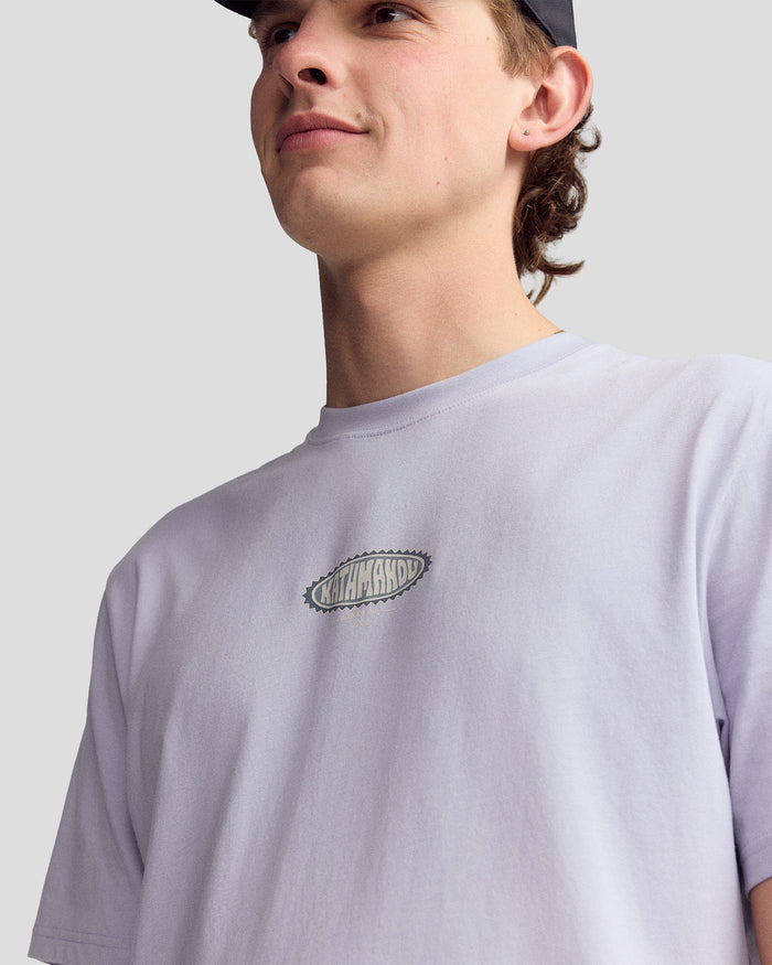 Men’s Retro Badge Organic Cotton T-Shirt - Dusty Lilac