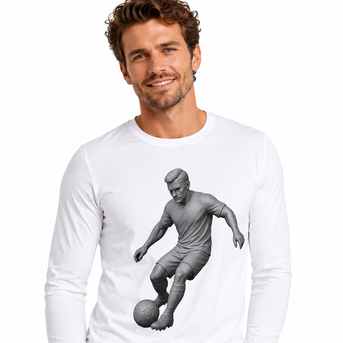Men's long sleeve soccer shirt made from 100% polyester, quick-drying comfort for daily use, game-day style and easy gifting.
