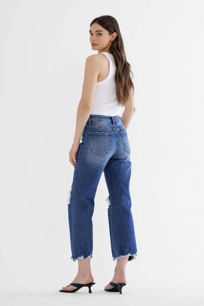 Style the Mica Denim 90's Vintage Crop Flare Jeans exclusively at Born To Glam