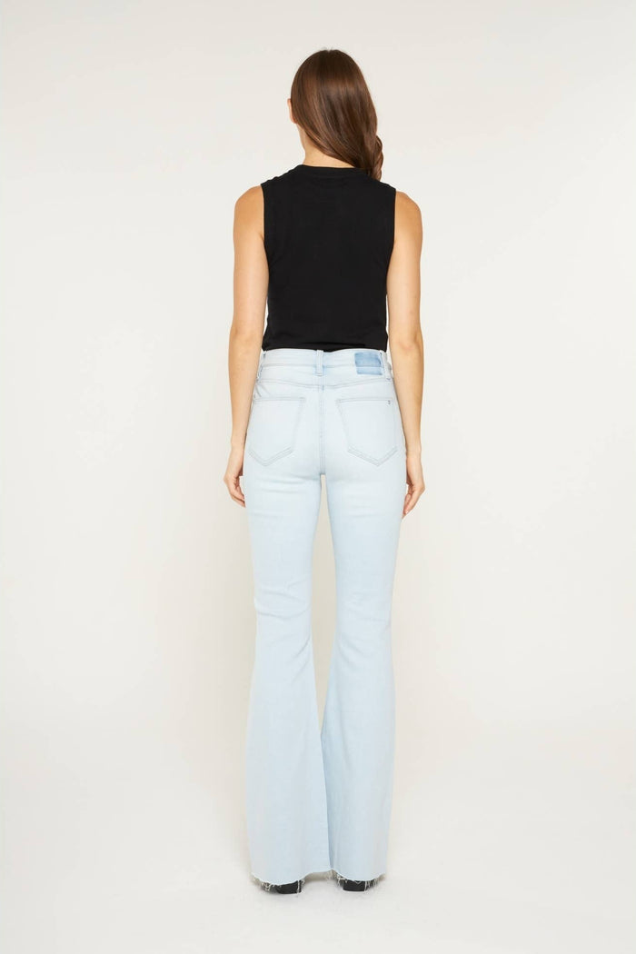 Style the Mica High Rise Flare With Raw Hem exclusively at Born To Glam