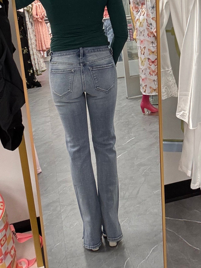Mid Rise Y2K Boot Cut Denim Jeans - Intimate Whispers