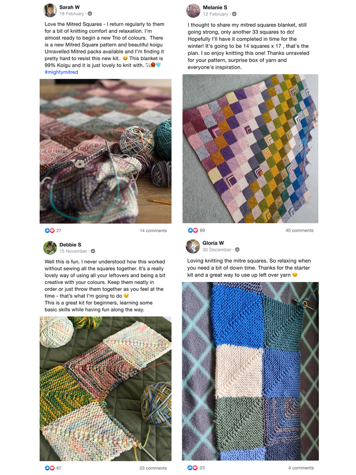 Mitred Squares Blanket Pattern