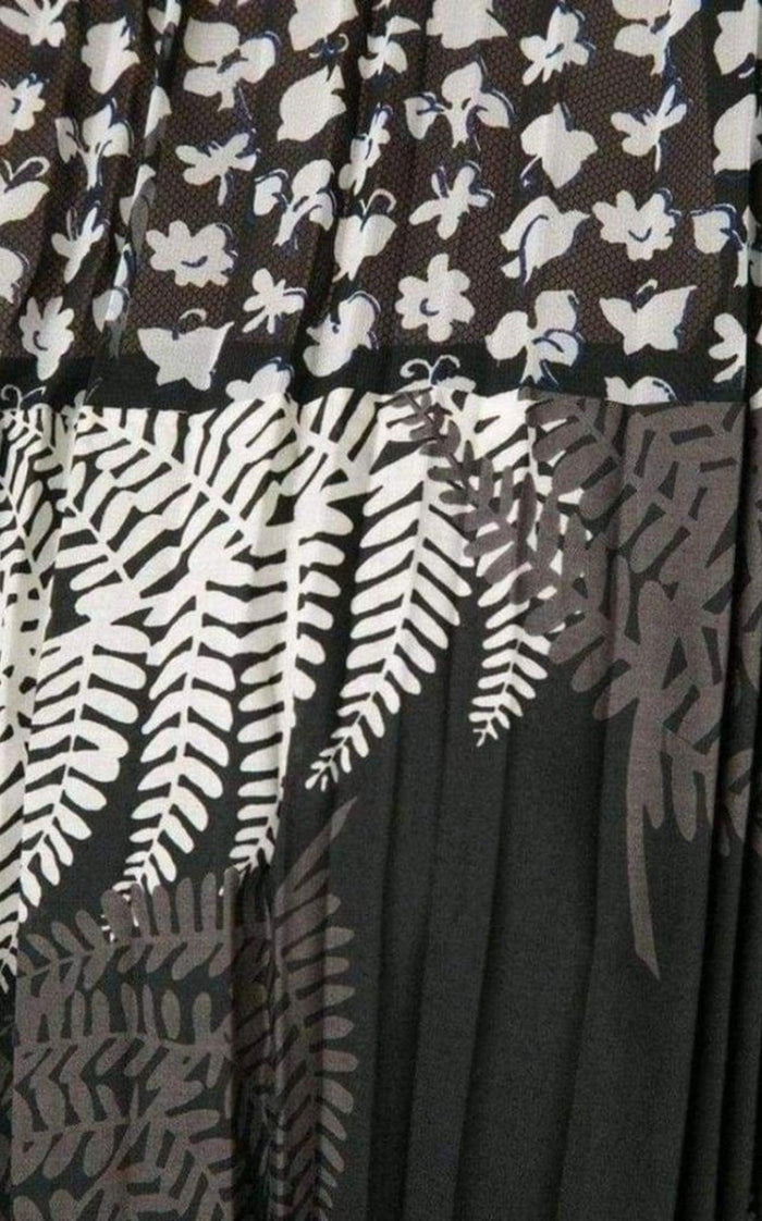 Sacai Mixed Print Pleated Maxi Dress - Runway Catalog