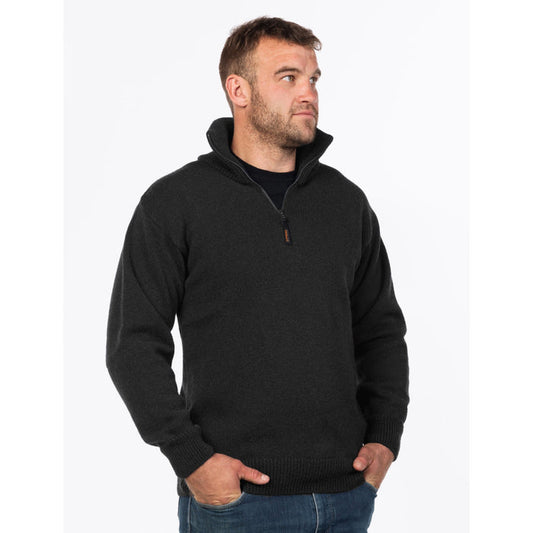 MKM - 100% Wool Northwester w/ Suede Patches (MS1742) Coal