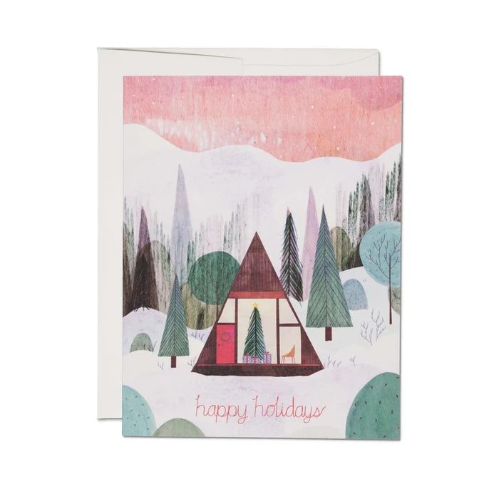 Modern Cabin Holiday Greeting Card