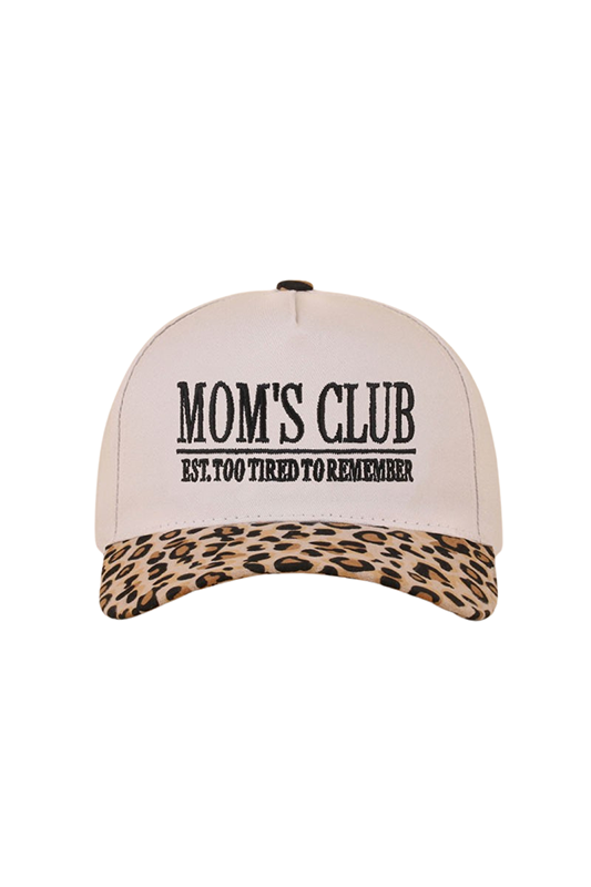 "Mom's Club" Ball Cap-Leopard-Cute-Trendy-Shop-Womens-Boutique-Clothing-Store