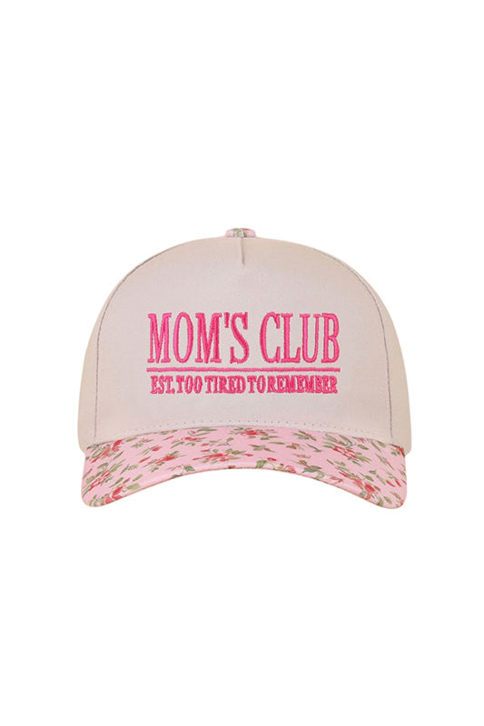 "Mom's Club" Ball Cap-Floral-Cute-Trendy-Shop-Womens-Boutique-Clothing-Store