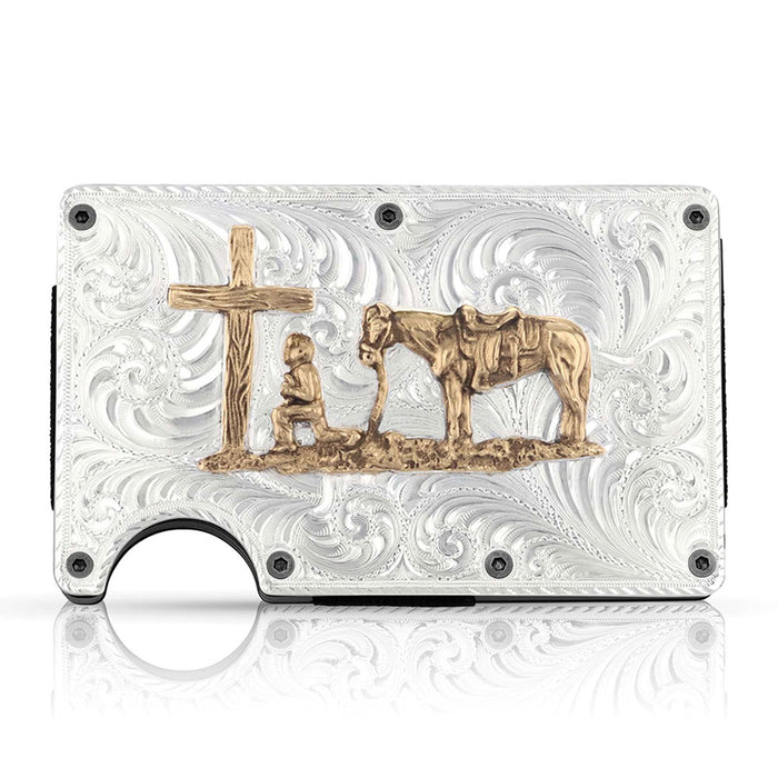 Montana Silversmiths Credit Card & Cash Case with Praying Cowboy