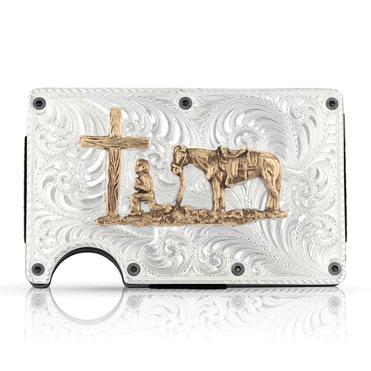 Montana Silversmiths Credit Card & Cash Case with Praying Cowboy