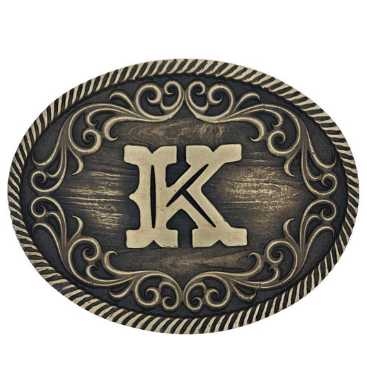 Montana Silversmiths K Initial Belt Attitude Buckle