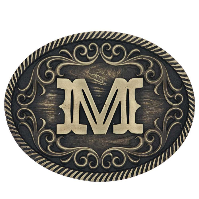 Montana Silversmiths M Initial Belt Attitude Buckle