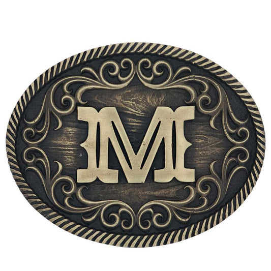 Montana Silversmiths M Initial Belt Attitude Buckle