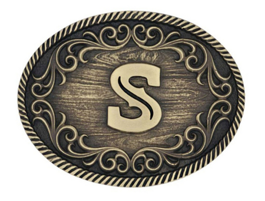Montana Silversmiths S Initial Belt Attitude Buckle