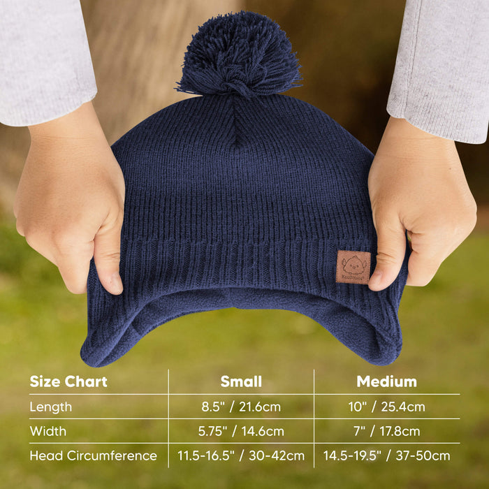 Small (length 8.5 inches, Width 5.5 inches, Head circumference 11.5 inches to 16.5 inches), Medium (length 10 inches, Width 7 inches, Head circumference 14.5 inches to 19.5 inches)