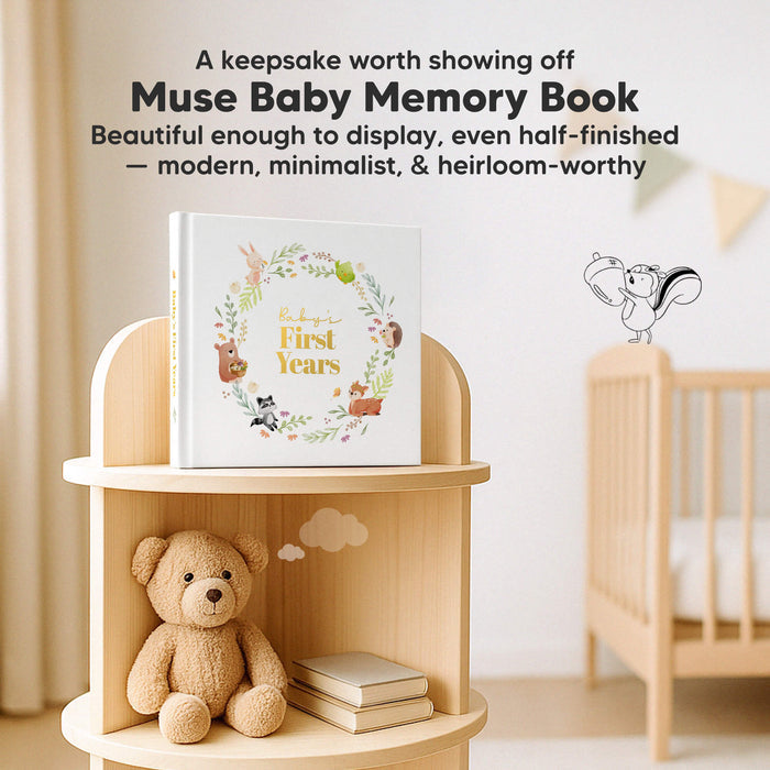 A Keepsake Worth Displaying: Muse Baby Memory Book

Beautiful enough to display, even half-finished - Minimalist, heirloom-worthy design.