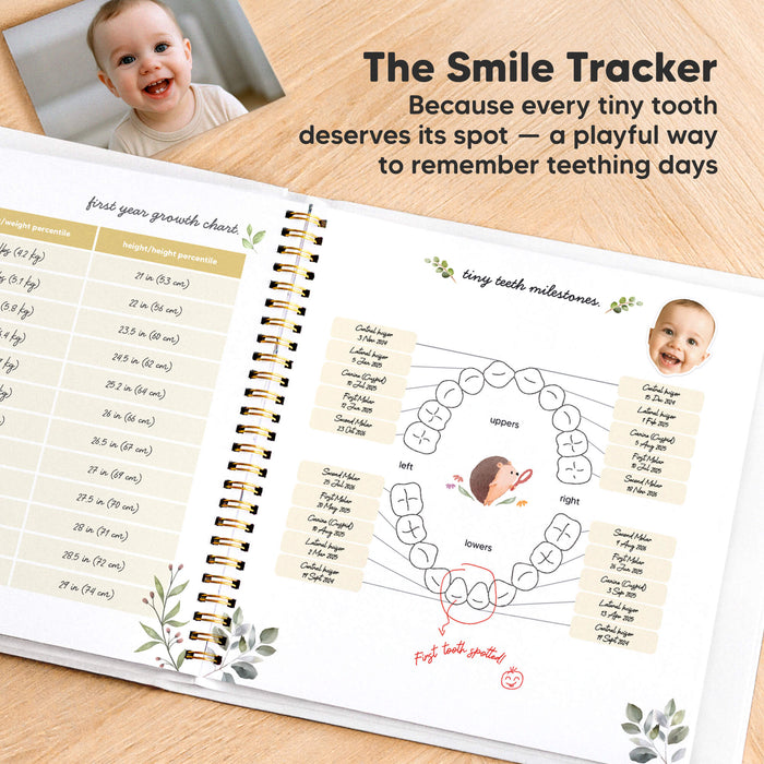 The Smile Tracker
Because every tiny tooth deserves its spot — a playful way to remember teething days