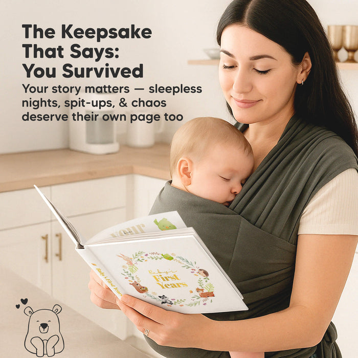 The Keepsake That Says: You Survived
Your story matters — sleepless nights, spit-ups, & chaos deserve their own page too