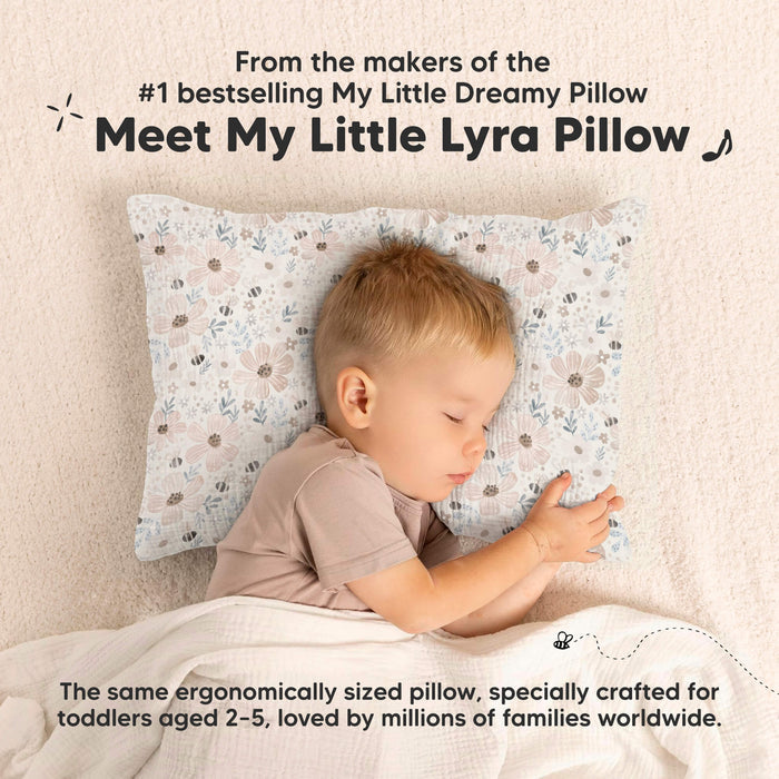 From the makers of the #1 bestselling My Little Dreamy Pillow - Meet My Little Lyra Pillow, The same ergonomically sized pillow, specially crafted for toddlers aged 2-5