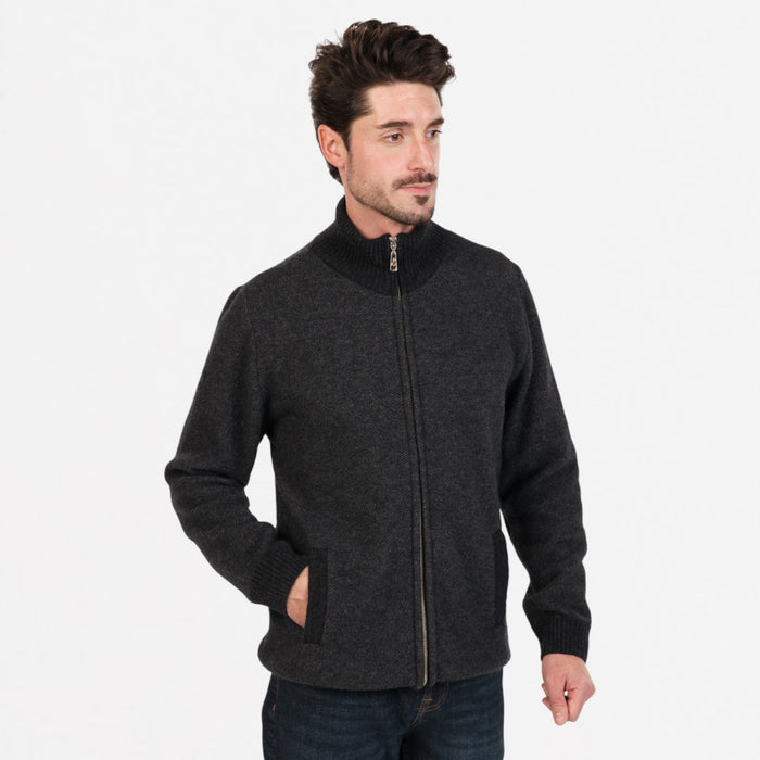 Native World - Men's Textured Full Zip Jacket (NE439) Charcoal