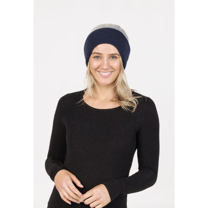 Native World - Merino & Possum Reversible Beanie (NX740)Silver