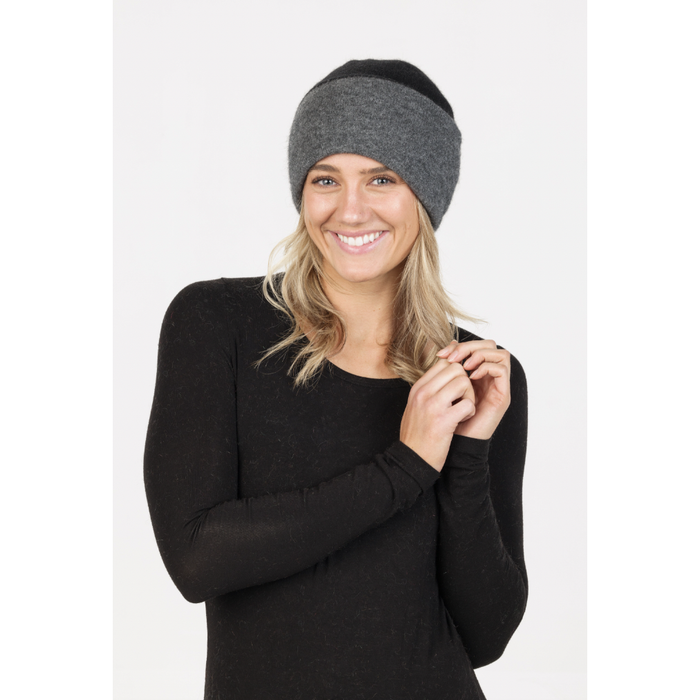 Native World - Merino & Possum Reversible Beanie (NX740)Black
