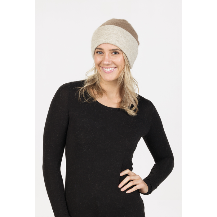 Native World - Merino & Possum Reversible Beanie (NX740)Mink