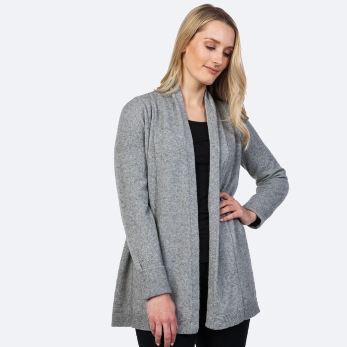 Native World - Merino & Possum Wrap Jacket (NB498)Silver