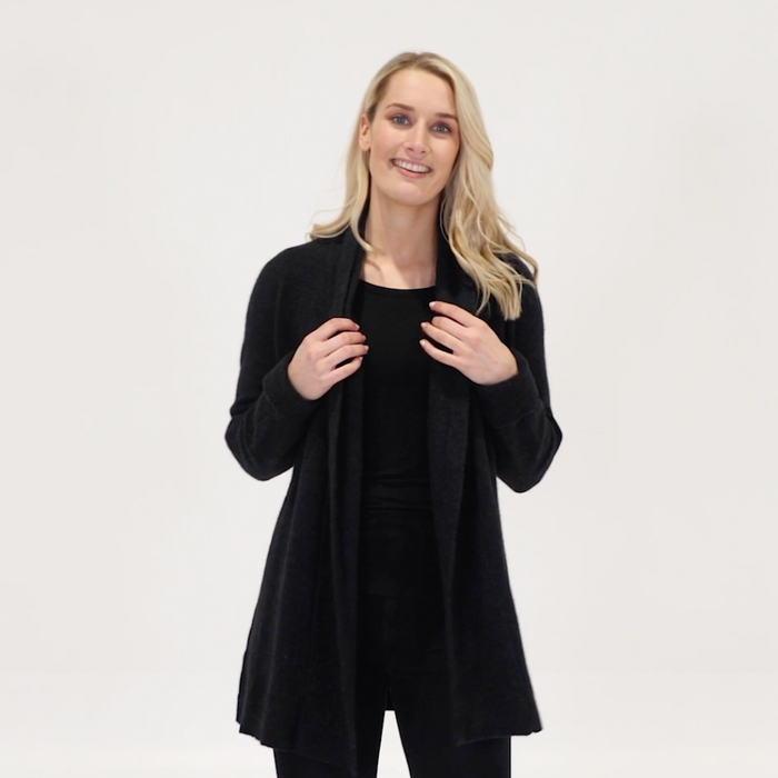 Native World - Merino & Possum Wrap Jacket (NB498)Black