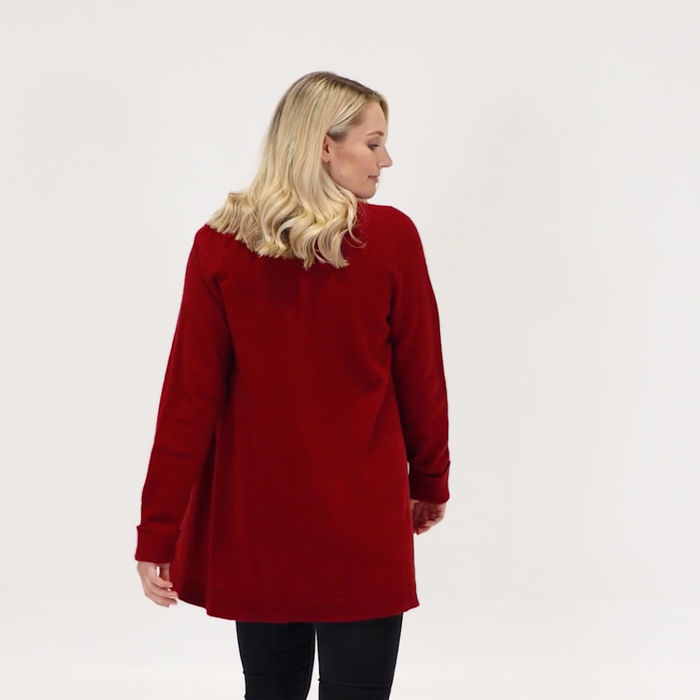 Native World - Merino & Possum Wrap Jacket (NB498)Berry