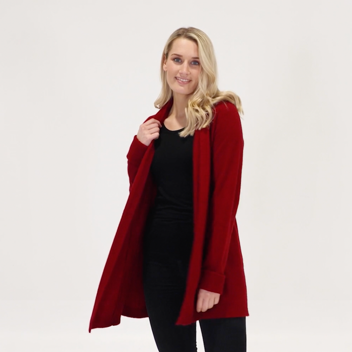 Native World - Merino & Possum Wrap Jacket (NB498)Berry