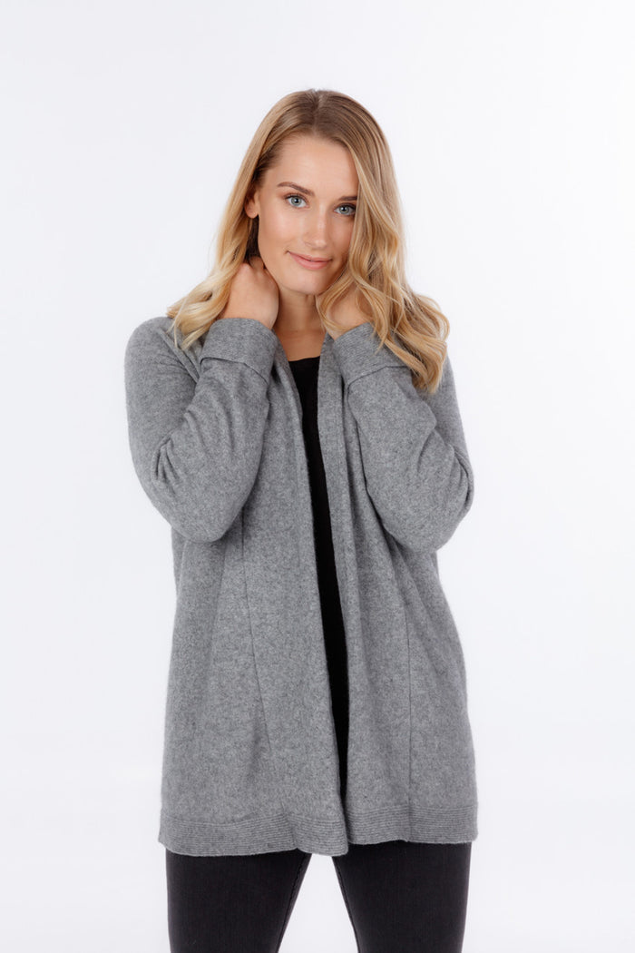 Native World - Merino & Possum Wrap Jacket (NB498)Silver