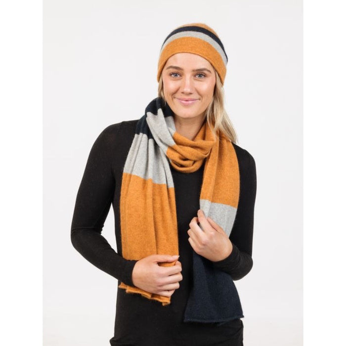 Native World - Possum & Merino Travel Scarf (NX824) Ginger Stripe