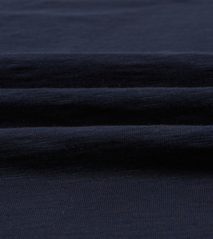 Navy Flamé Cotton Crew Neck Hiking T-Shirt