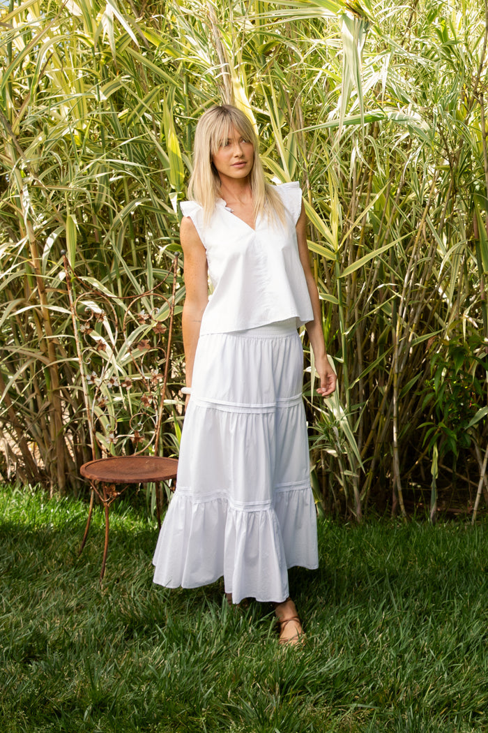 Nazira Optic White Top - Tops - Velvet Heart Clothing