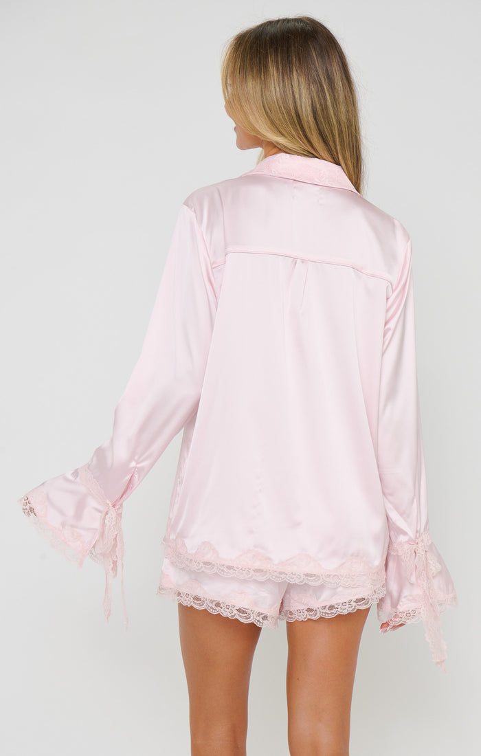 New Beginning PJ Set ~ Powder Pink Luxe Satin