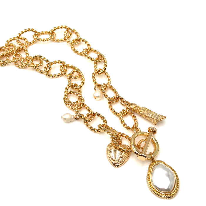 Style the Nicky Pearl Charm Necklace exclusively at Born To Glam