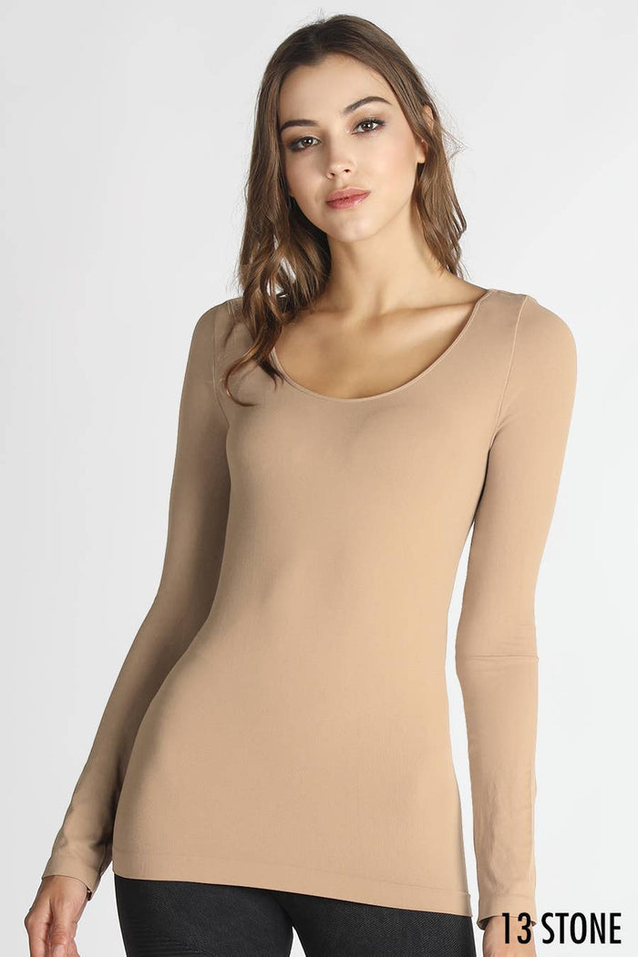 Style the Niki Biki Long Sleeve Scoop Neck Top exclusively at Born To Glam