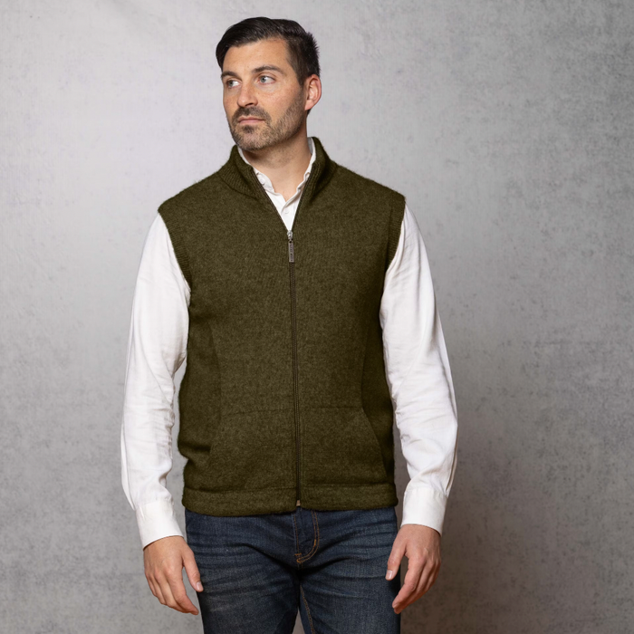 Avoka - Noble Wilde - Merino & Possum Men's Gilet Zip Vest (NW1066)