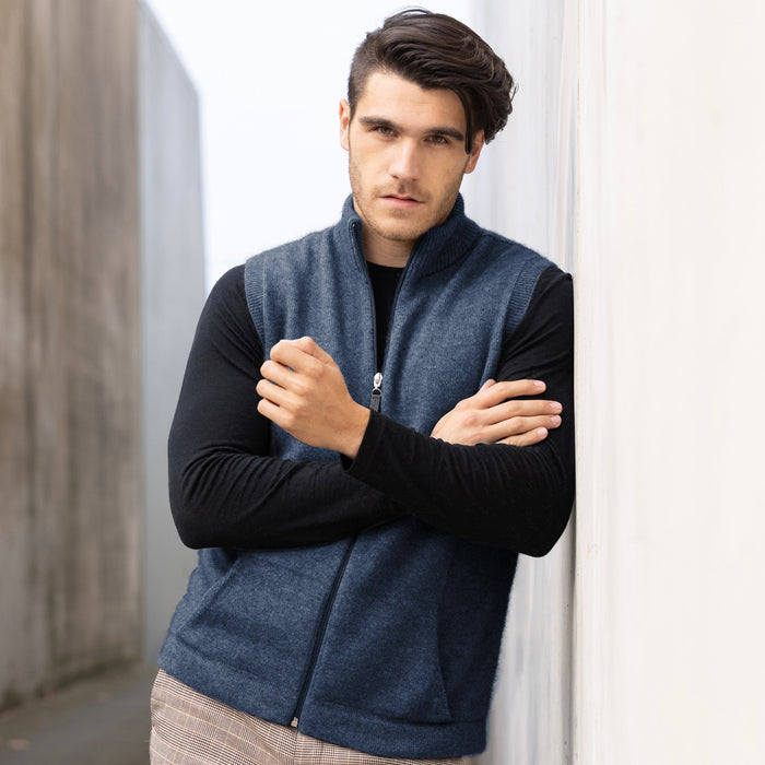 Neptune - Noble Wilde - Merino & Possum Men's Gilet Zip Vest (NW1066)
