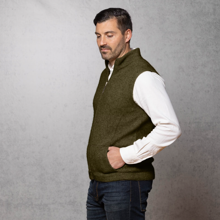Avoka - Noble Wilde - Merino & Possum Men's Gilet Zip Vest (NW1066)
