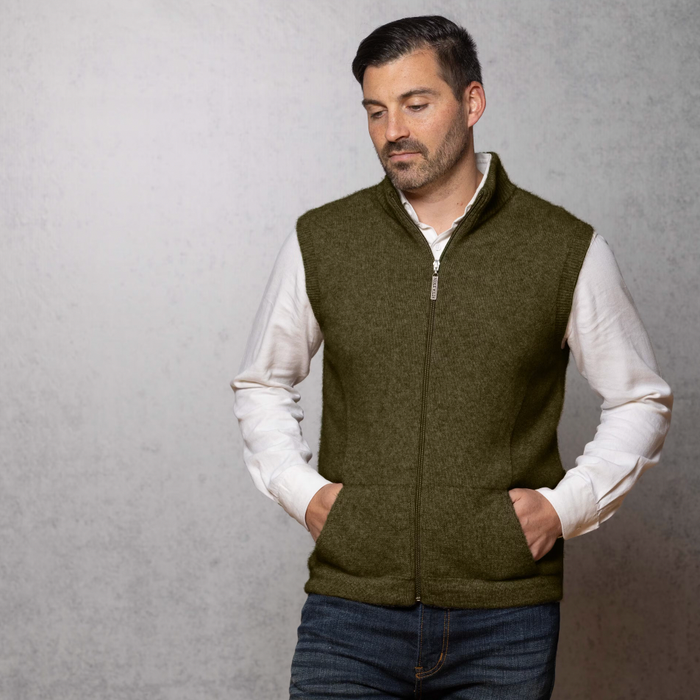 Avoka - Noble Wilde - Merino & Possum Men's Gilet Zip Vest (NW1066)