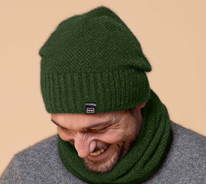 Noble Wilde - Merino & Possum Moss Monti Accessory Set (Scarf & Beanie)