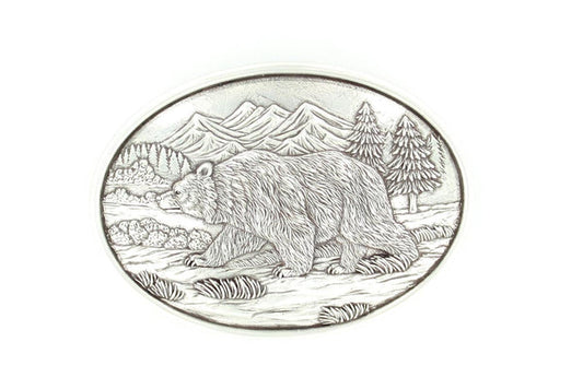 Nocona Oval Grizzly Belt Buckle