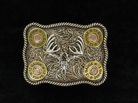Nocona Skull Shotgun Shell Belt Buckle