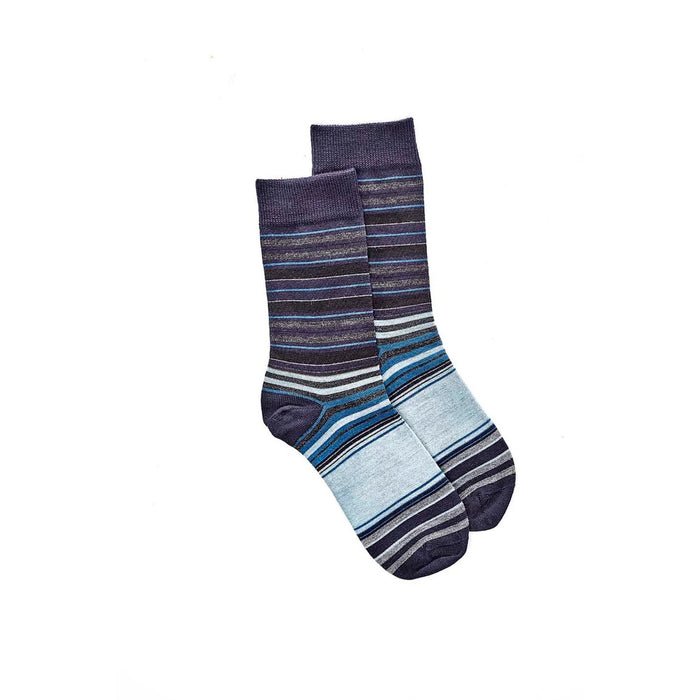 Norsewear - Merino Varied Stripe Sock-Navy