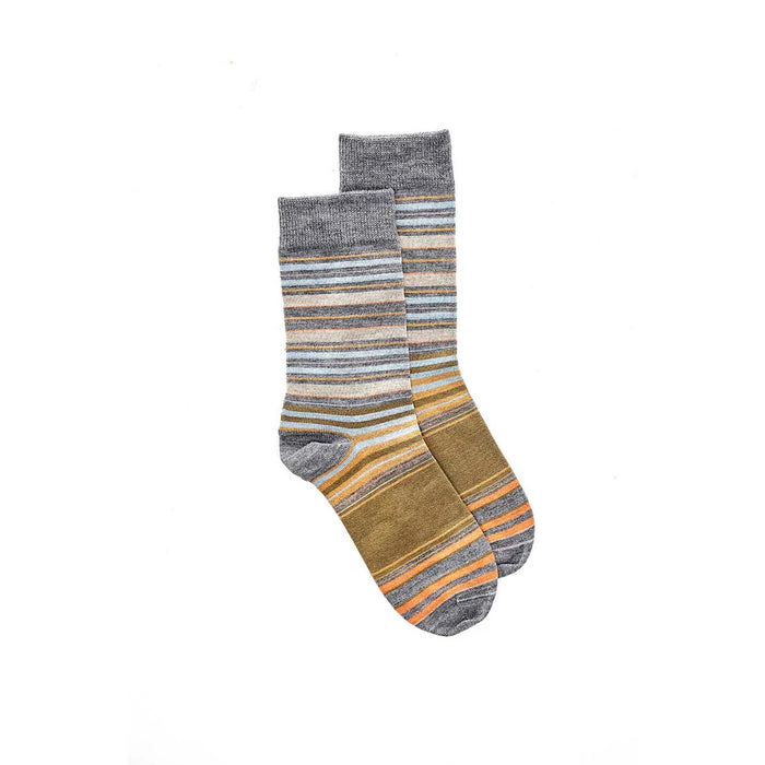 Norsewear - Merino Varied Stripe Sock-Grey Mix