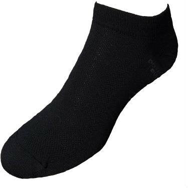 Women's black Merino anklet sock.