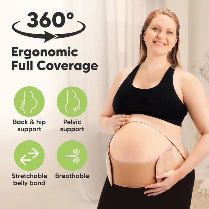 360° Ergonomic Full Coverage

Back & hip support
Pelvic support
Stretchable belly band
Breathable
