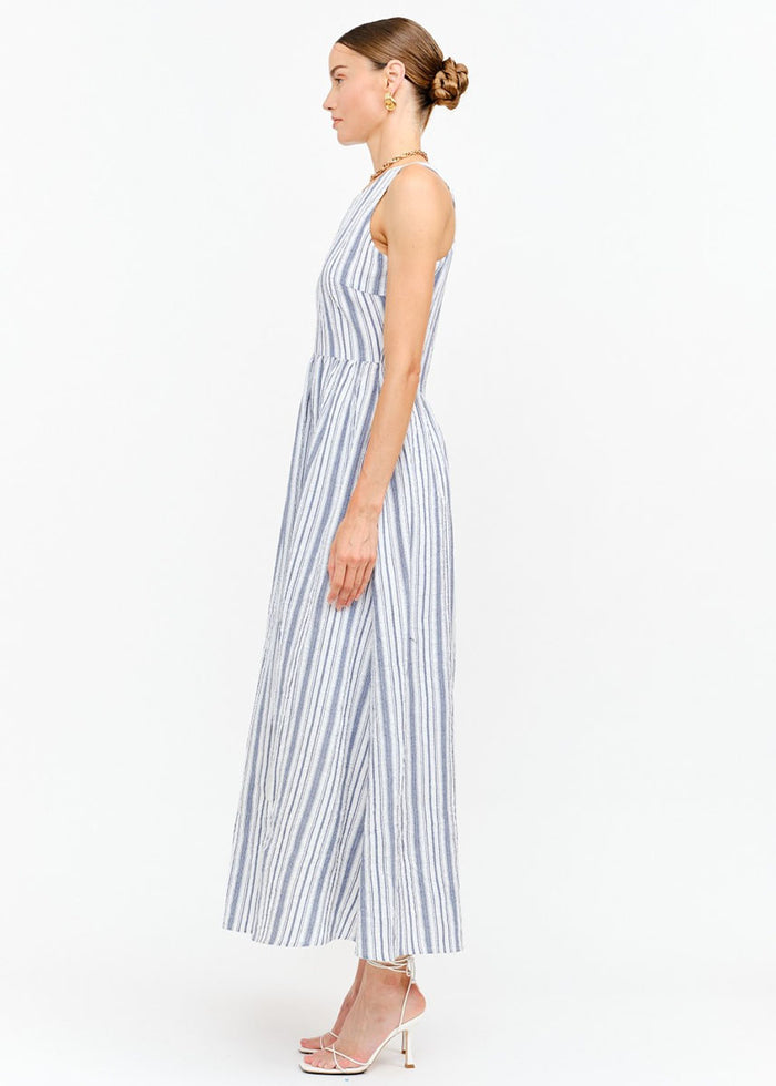 Oliver Seersucker Maxi Dress - Blue